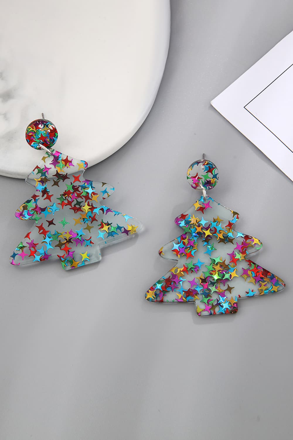 Festive Flicker Christmas Tree Earrings