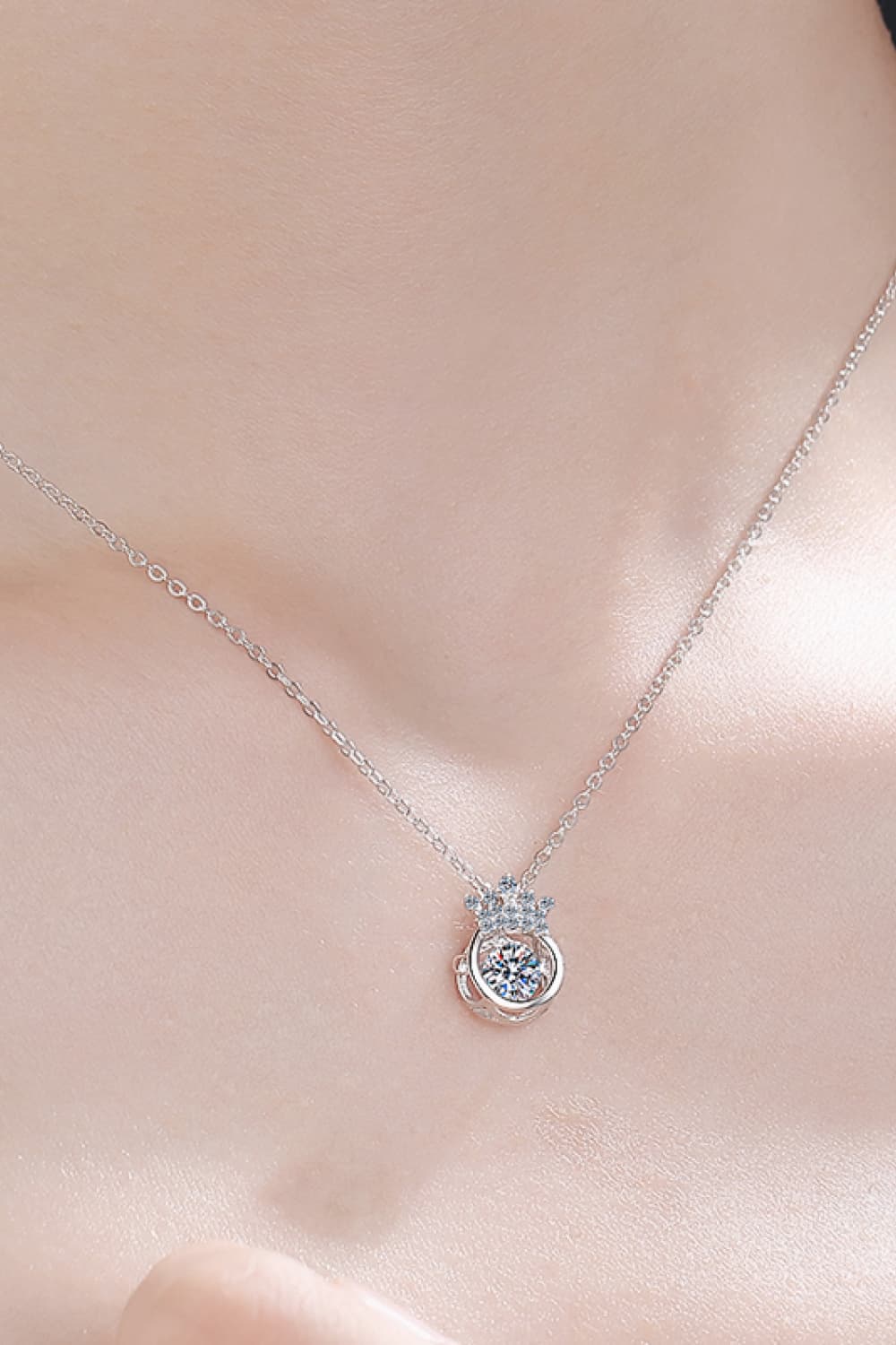 Royal Crown Crystal Pendant Necklace