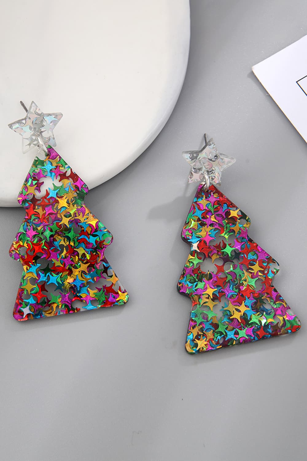 Festive Flicker Christmas Tree Earrings