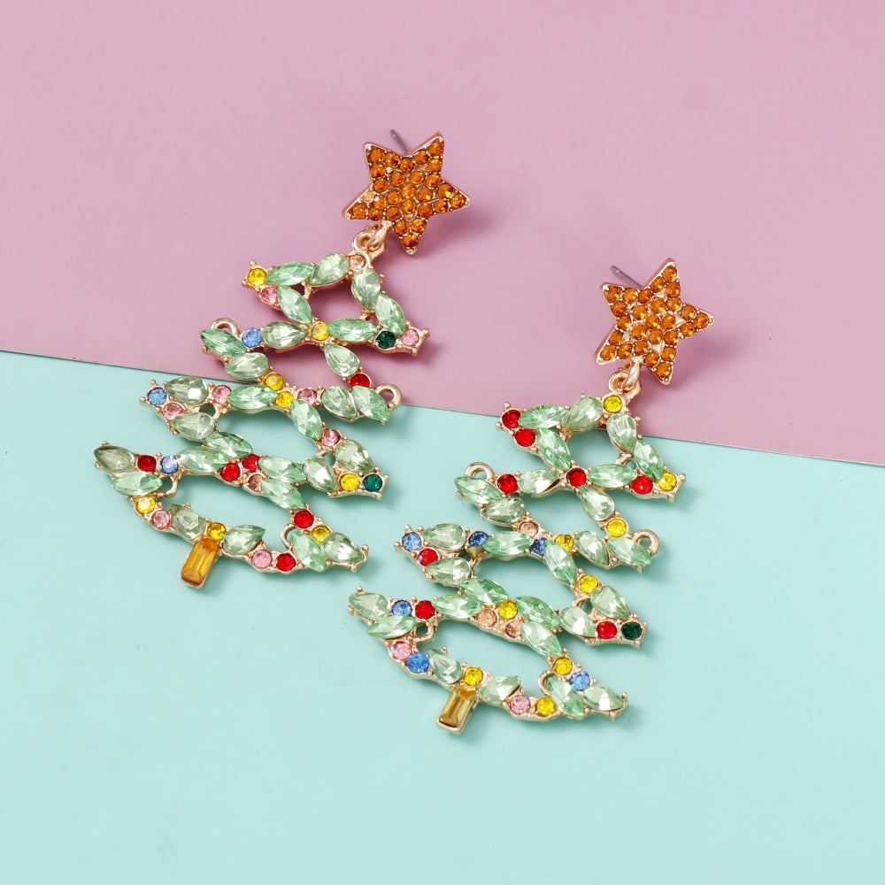 Glittering Gala Christmas Tree Earrings