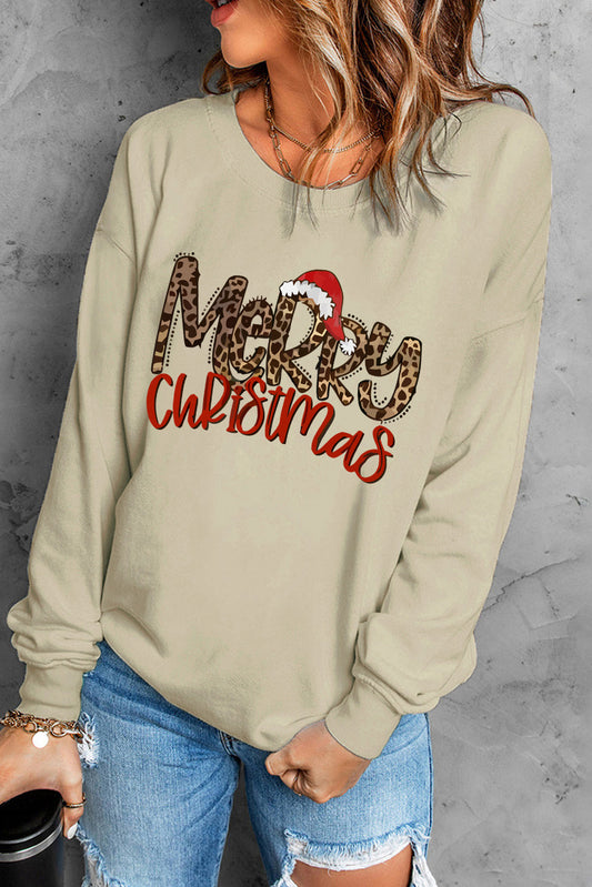 Leopard Print Merry Christmas Sweatshirt