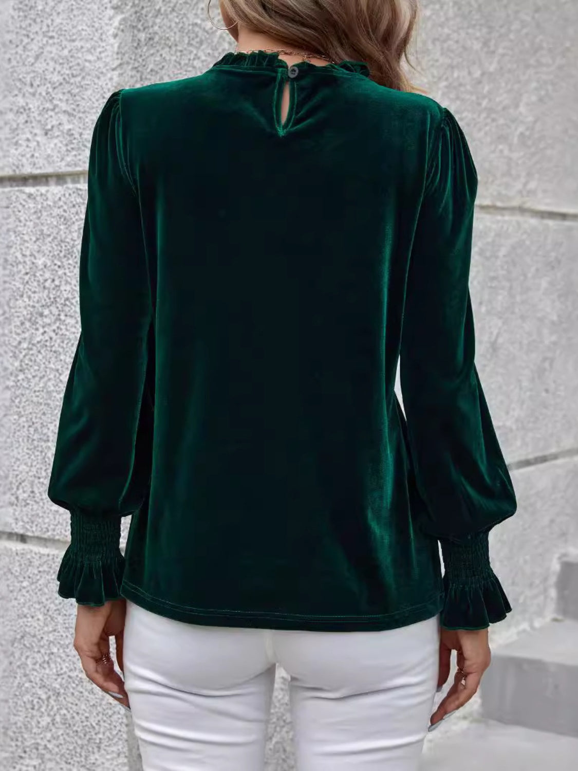 Emerald Velvet Blouse