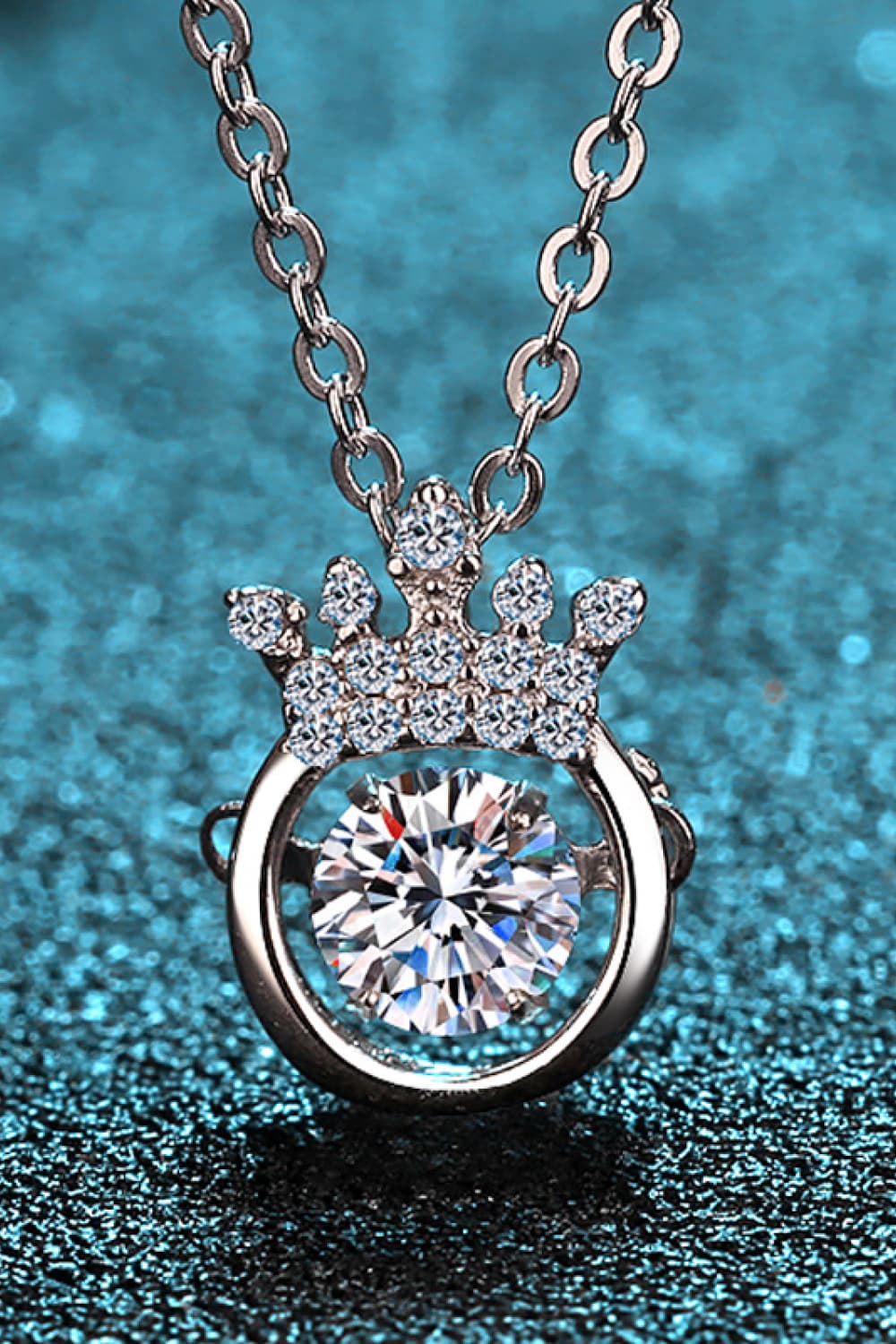 Royal Crown Crystal Pendant Necklace