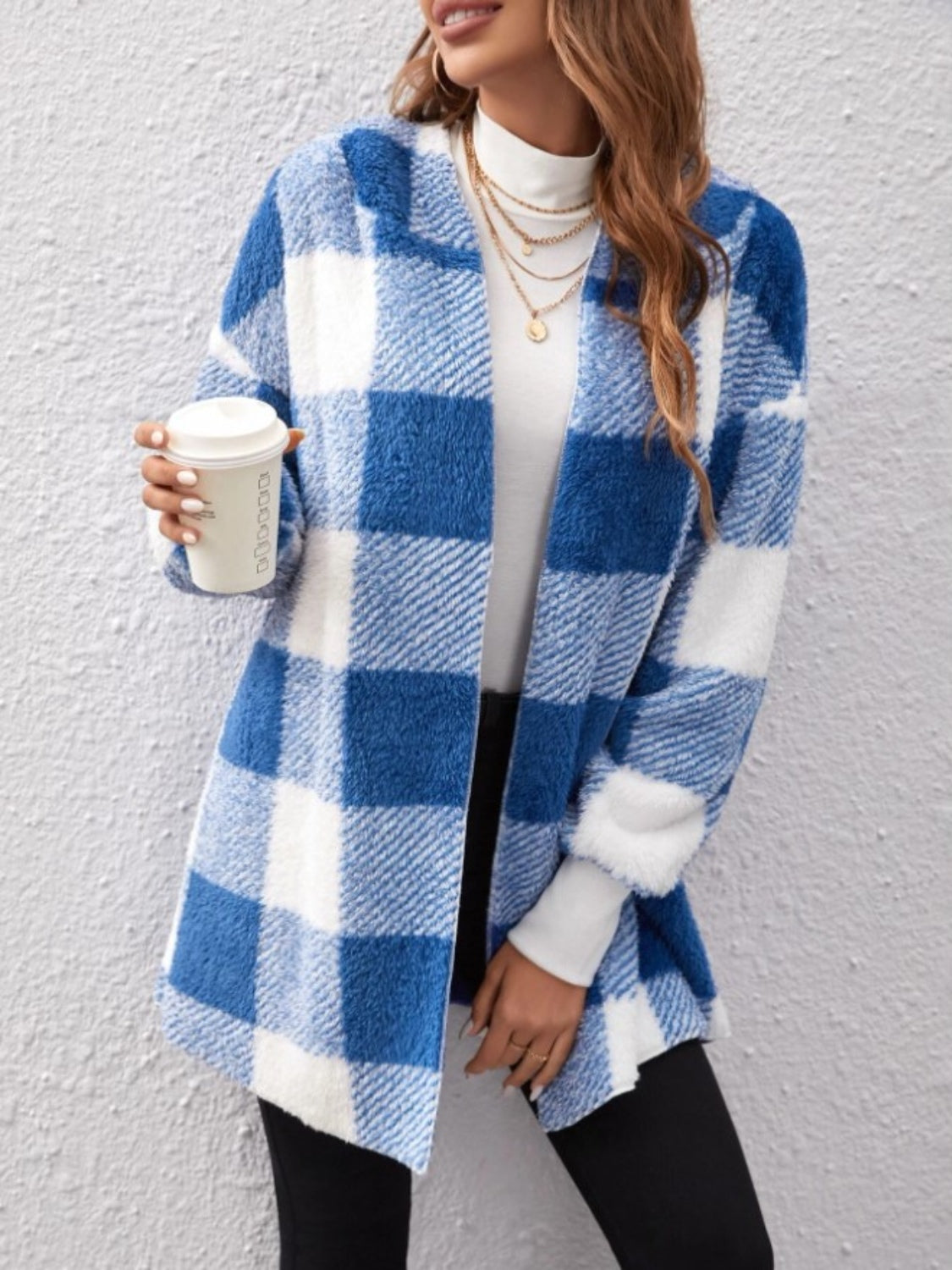 Crimson Check Comfort Cardigan