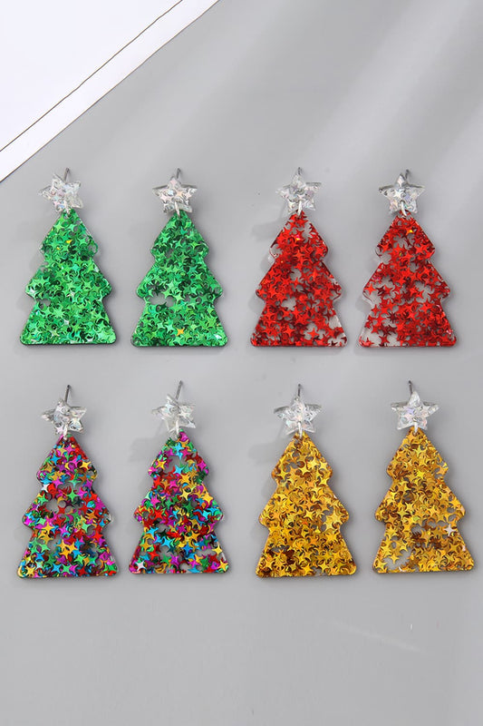 Festive Flicker Christmas Tree Earrings