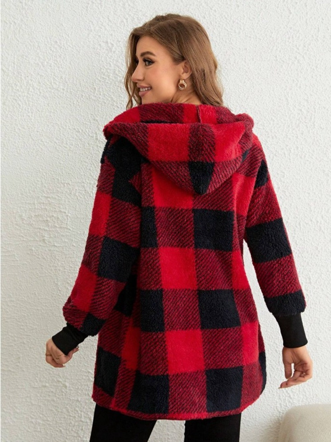 Crimson Check Comfort Cardigan