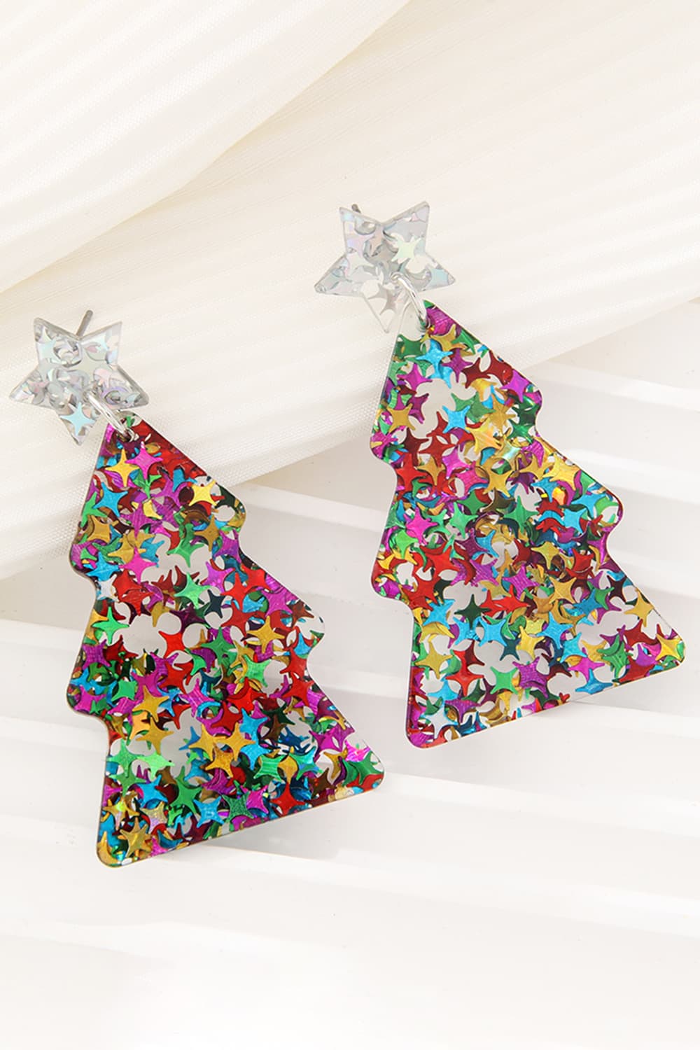 Festive Flicker Christmas Tree Earrings