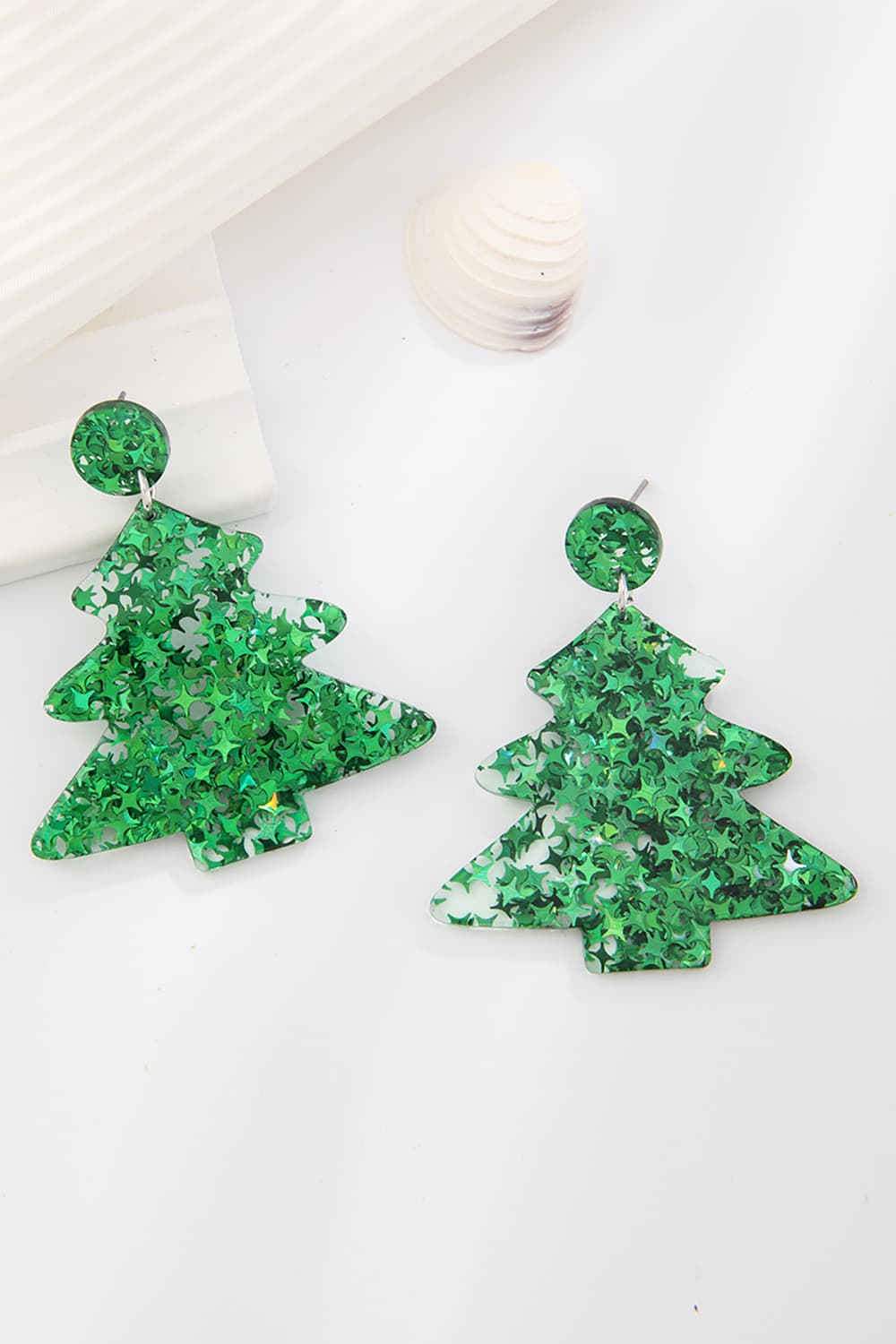 Festive Flicker Christmas Tree Earrings