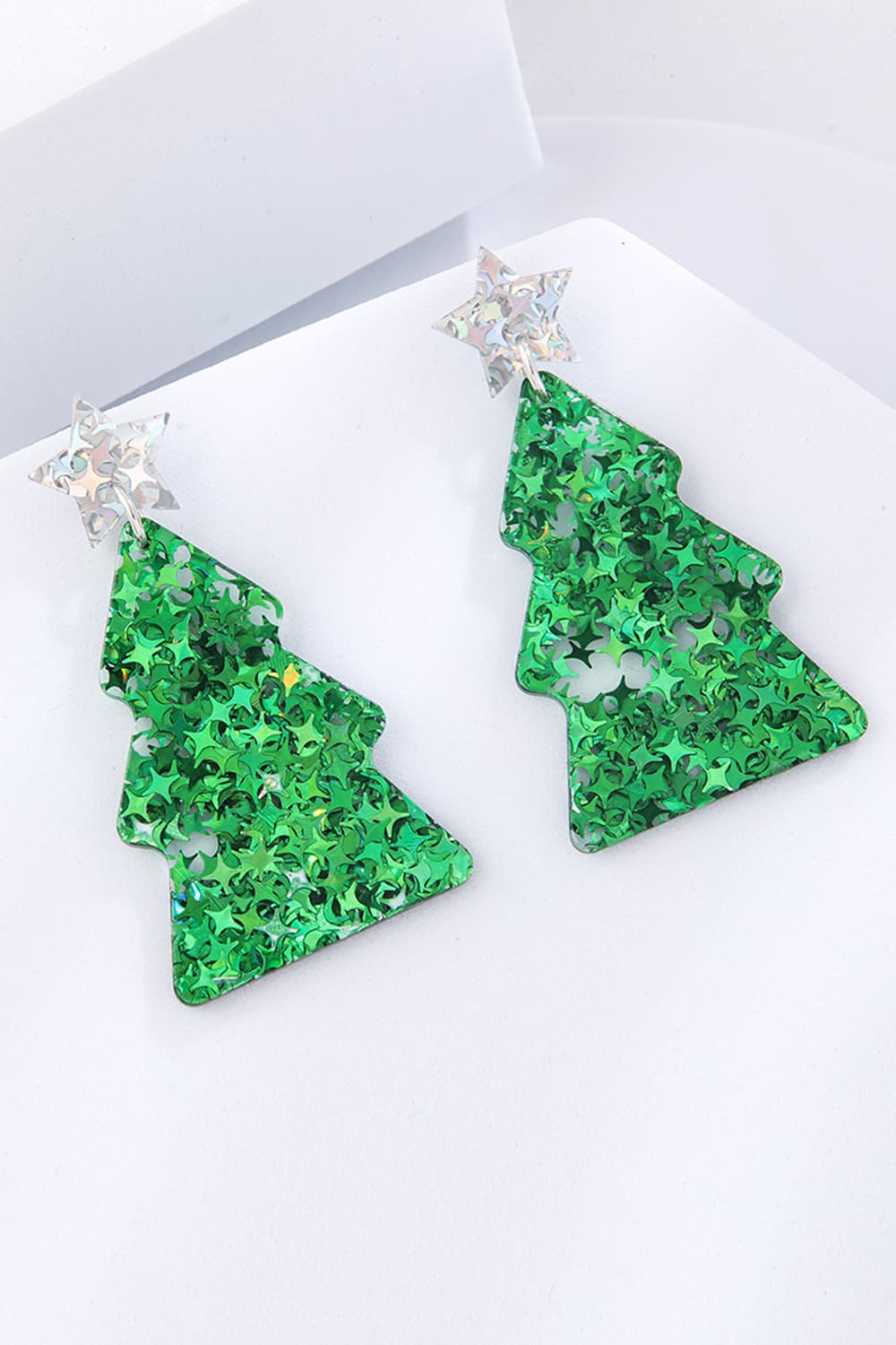 Festive Flicker Christmas Tree Earrings